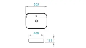 TREND умивальник на стільницю 505х400 мм №3