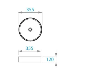 Round Arc умивальник на стільницю 355х355 мм №3