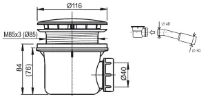 Сифон RAVAK STANDARD- 90 Хром №2