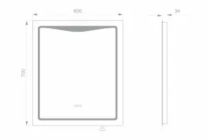 Світлодіодне LED дзеркало LINE 600х700 №2