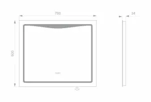 Світлодіодне LED дзеркало LINE 700х600 №2
