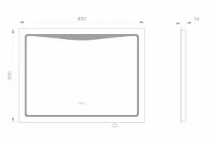 Світлодіодне LED дзеркало LINE 800х600 №2