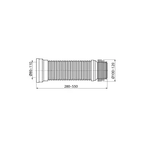 Гнучка підводка для випуску унітаза 240-600мм (Koller Pool) №2