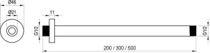 703.00 Кронштейн для верхнього душу, 20 см №3