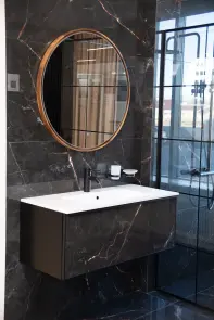 Шафка під умивальник Tile Black 800 Shinestone Black Air-Line №2