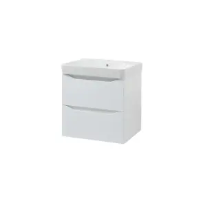 Шкафчик с умывальником 60 Smile Square White matt SM-60 ПБ+500.229.01.1 Air-Line №1