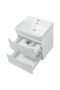 Шкафчик с умывальником 60 Smile Square White matt SM-60 ПБ+500.229.01.1 Air-Line №2