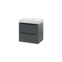 Шкафчик с умывальником 60 Smile Square Grey matt SM-60 ПС+500.229.01.1 Air-Line