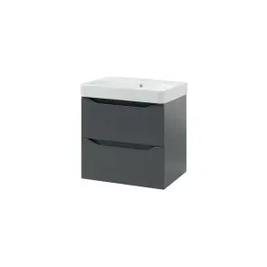 Шафка з умивальником 60 Smile Square Grey matt SM-60 ПС+500.229.01.1 Air-Line №1