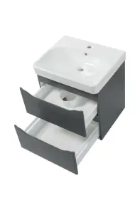 Шафка з умивальником 60 Smile Square Grey matt SM-60 ПС+500.229.01.1 Air-Line №2