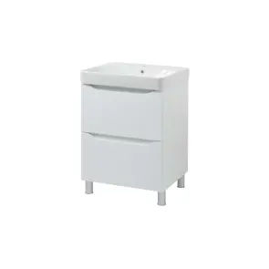 Шкафчик с умывальником 60 Smile Square White matt SM-60 НБ+500.229.01.1 Air-Line №1