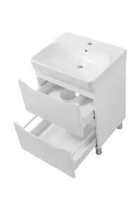 Шкафчик с умывальником 60 Smile Square White matt SM-60 НБ+500.229.01.1 Air-Line №2