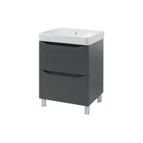 Шафка з умивальником 60 Smile Square Grey matt SM-60 НС+500.229.01.1 Air-Line №1