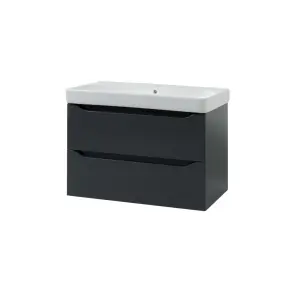 Шкафчик с умывальником 75 Smile Square Grey matt SM-75 ПС+500.249.01.1 Air-Line №1