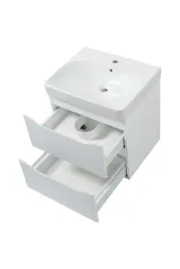 Шкафчик с умывальником 90 Smile Square White matt SM-90 ПБ+500.251.01.1 Air-Line №2