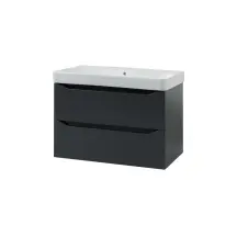 Шкафчик с умывальником 90 Smile Square Grey matt SM-90 ПС+500.251.01.1 Air-Line