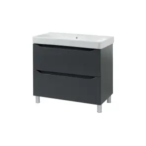 Шафка з умивальником 90 Smile Square Grey matt SM-90 НС+500.251.01.1 Air-Line №1