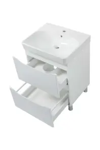 Шкафчик с умывальником 90 Smile Square White matt SM-90 НБ+500.251.01.1 Air-Line №2