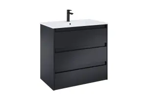 Шкафчик с умывальником Alpine Unik 800 Black matt A852017532 Roca №1