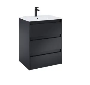 Шкафчик с умывальником Alpine Unik 600 Black matt A852015532 Roca №1