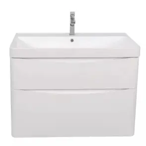Шафка з умивальником Amerina 75 White Gloss Аква Родос №1
