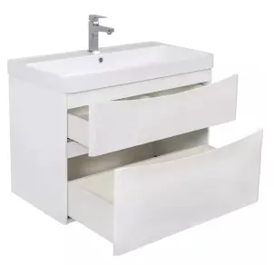 Шафка з умивальником Amerina 75 White Gloss Аква Родос №2