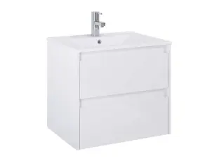 Шкафчик с умывальником Claudia 600 White Glossy A857794806+A3272A3000 Roca №1