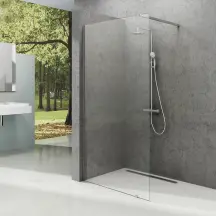 Нерухома стінка Walk In Wall- 100 v.200 Полір. алюм. Transparent