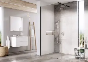 Нерухома стінка Walk In Wall- 90 v.200 Чорний Transparent №2