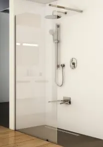 Нерухома стінка Walk In Wall- 120 v.200 Полір. алюм. Transparent №2
