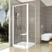Нерухома стінка для душу PPS- 80 Білий TRANSPARENT купить в Киеве