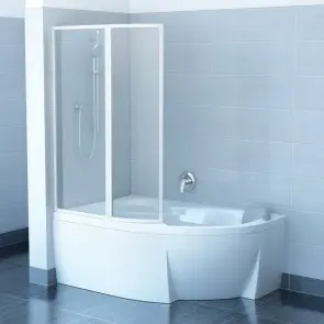 Штора для ванни VSK2 ROSA II 170 L Білий TRANSPARENT №1