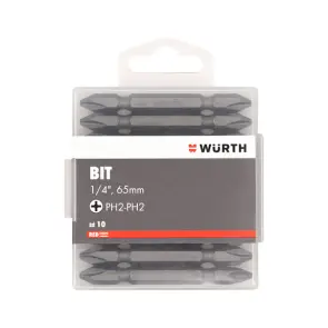 Біта двостороння PH2/PH2, L110 mm, 1/4IN №4