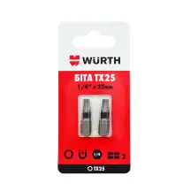 Біта TX25, 1/4IN, L25 мм, 2 шт. в блістері
