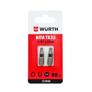 Біта TX25, 1/4IN, L25 мм, 2 шт. в блістері №1