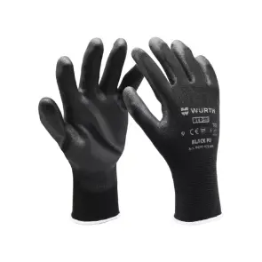 Рукавиці захисні з поліуретановим покриттям Black PU, пара, розмір 10 №1