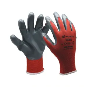 Перчатки защитные с нитриловым покрытием RED NITRILE, пара, размер 10 №1