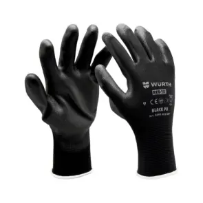 Рукавиці захисні з поліуретановим покриттям Black PU, пара, розмір 6 №2