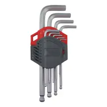 Набор ключей Г-образных HEX с шариком, S2, 1,5-10 mm, 9 шт., RED STRIPE