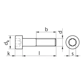 Гвинт з циліндричною головою ISO4762, кл. 8.8, M12x110 №3