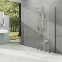 Нерухома стінка Walk In Corner-120/90 v.200 Полір. алюм. Transparent купити в Києві
