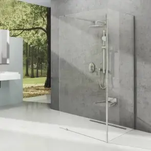 Нерухома стінка Walk In Corner-120/90 v.200 Полір. алюм. Transparent №1