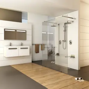 Нерухома стінка Walk In Free-140 v.200 Полір. алюм. Transparent №4