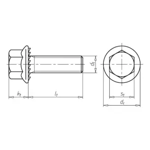 Болт метричний DIN6921-FLG/SER - 8.8 A2K SW10 M6x30 мм №2