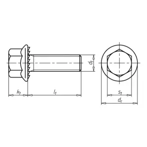 Болт метричний DIN6921-FLG/SER - 8.8 A2K SW15 M10x25мм №2