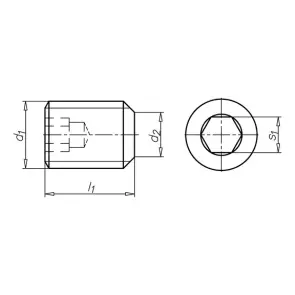 Гвинт установочний TRNC-ISO4026-45H-IH3-M6X4 №2