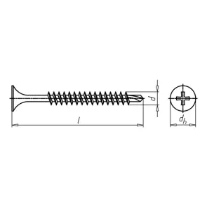 Шуруп для гіпсокартону самонарізний WURTH H2 PHR 3,5х45/30 №2