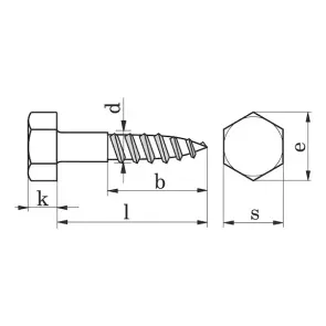 Шуруп з шестигранною головою DIN571, SW10, 6x140 №2