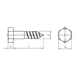 Шуруп з шестигранною головою DIN571, SW17, 10x240 №2