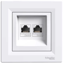 Розетка компьютерная, RJ45, кат.6, UTP, двойная Белая, Asfora EPH4800121